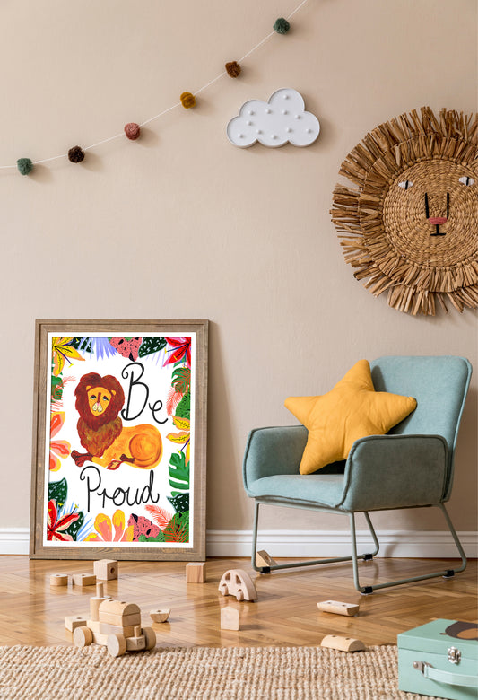 Be Proud Lion Safari Animal Print
