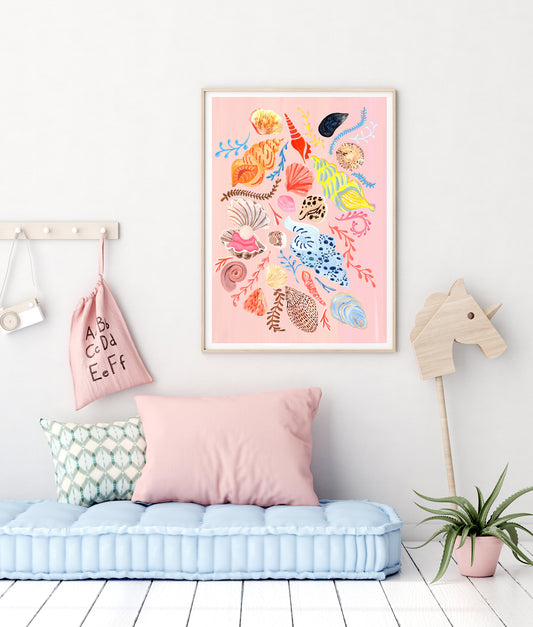 Pink Sea Shells Art Print