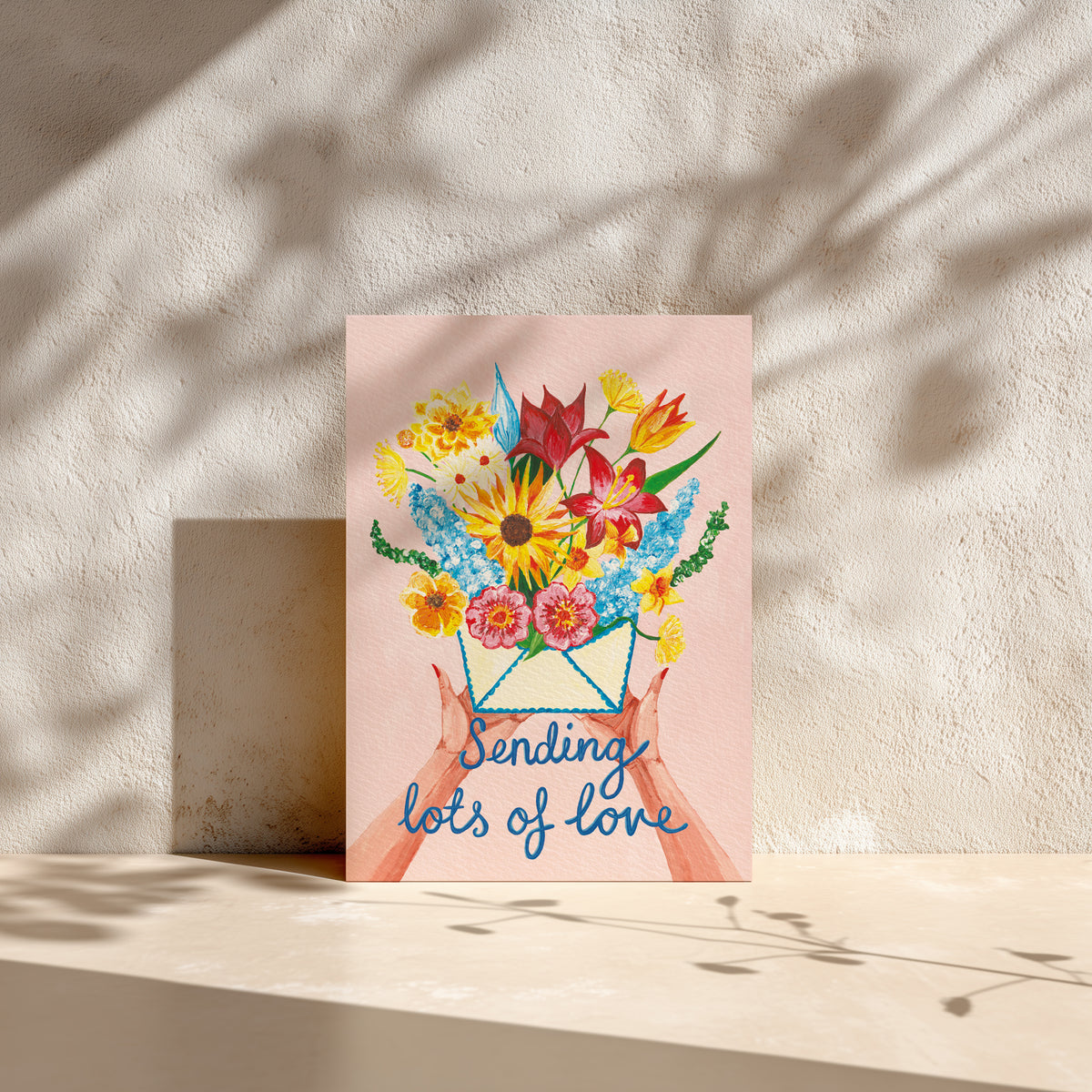 Sending Lots of Love Floral Greeting Card