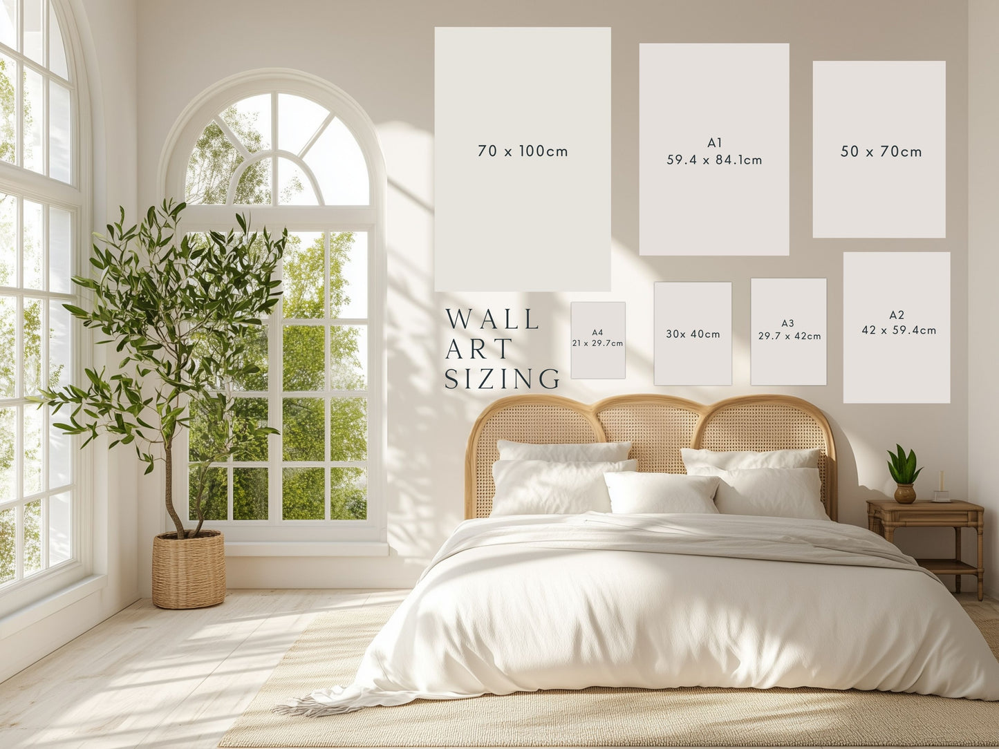Wall Art Size guide showing art print proportions