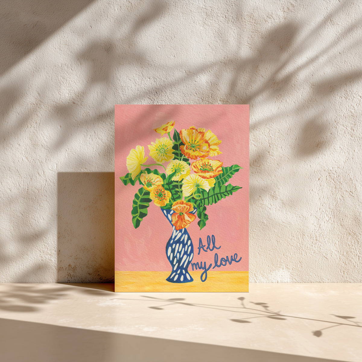 All My Love Floral Greeting Card