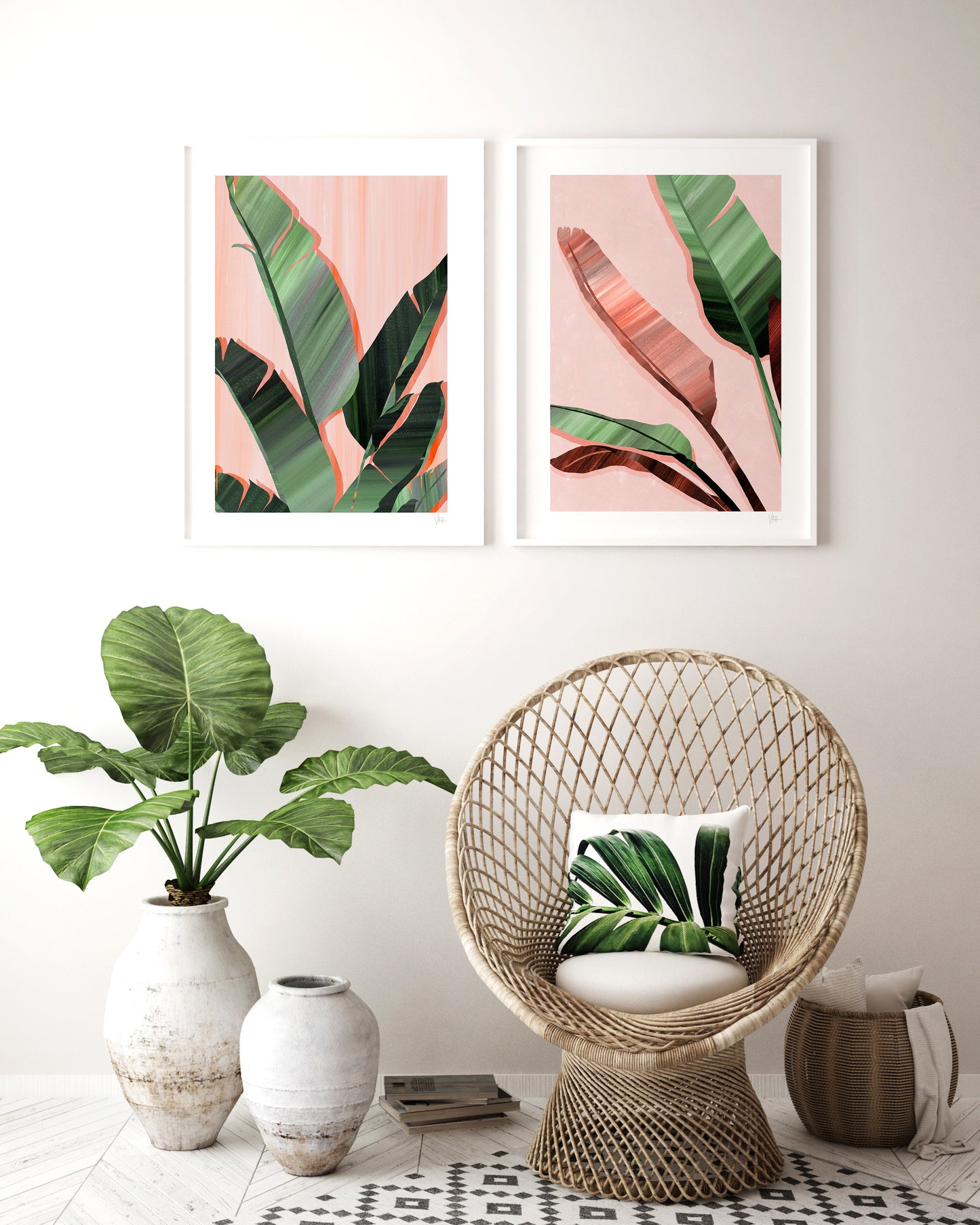 Tropical Leaf Print Set
