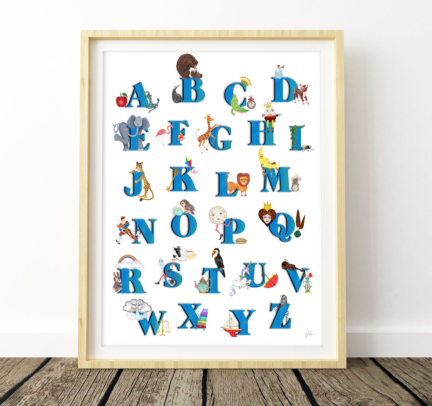 Vintage Style Alphabet Print