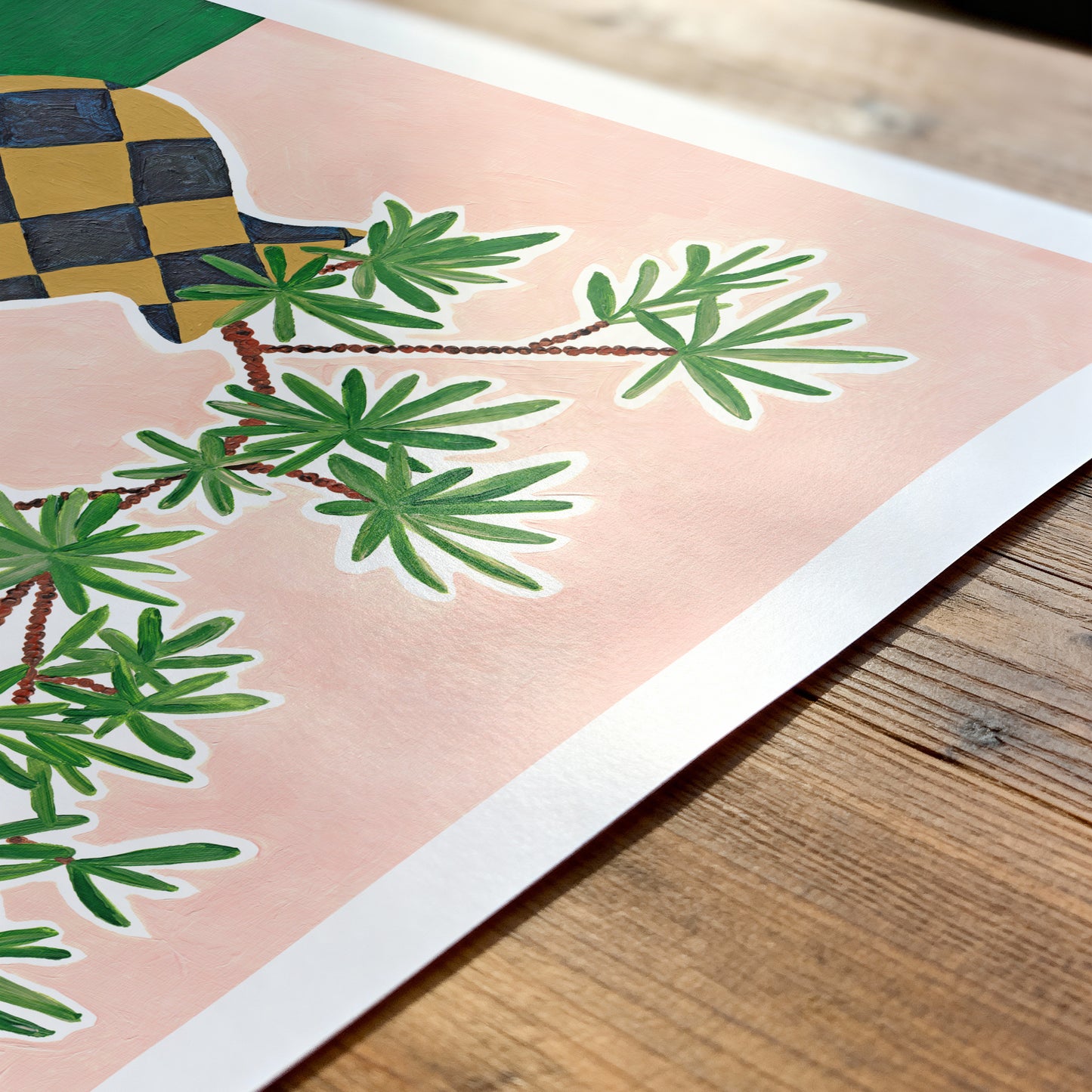 Botanical Checked Vase Print