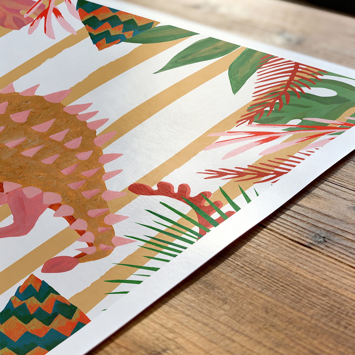A close up of a colourful dinosaur print