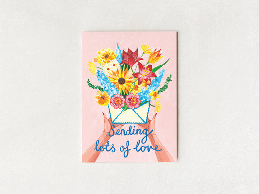 Sending Lots of Love Floral Greeting Card