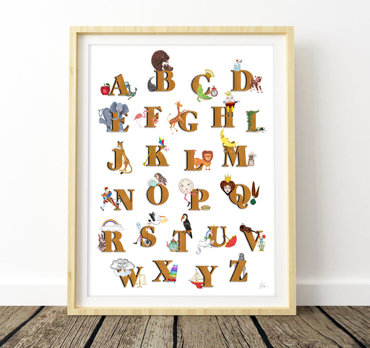Vintage Style Alphabet Print