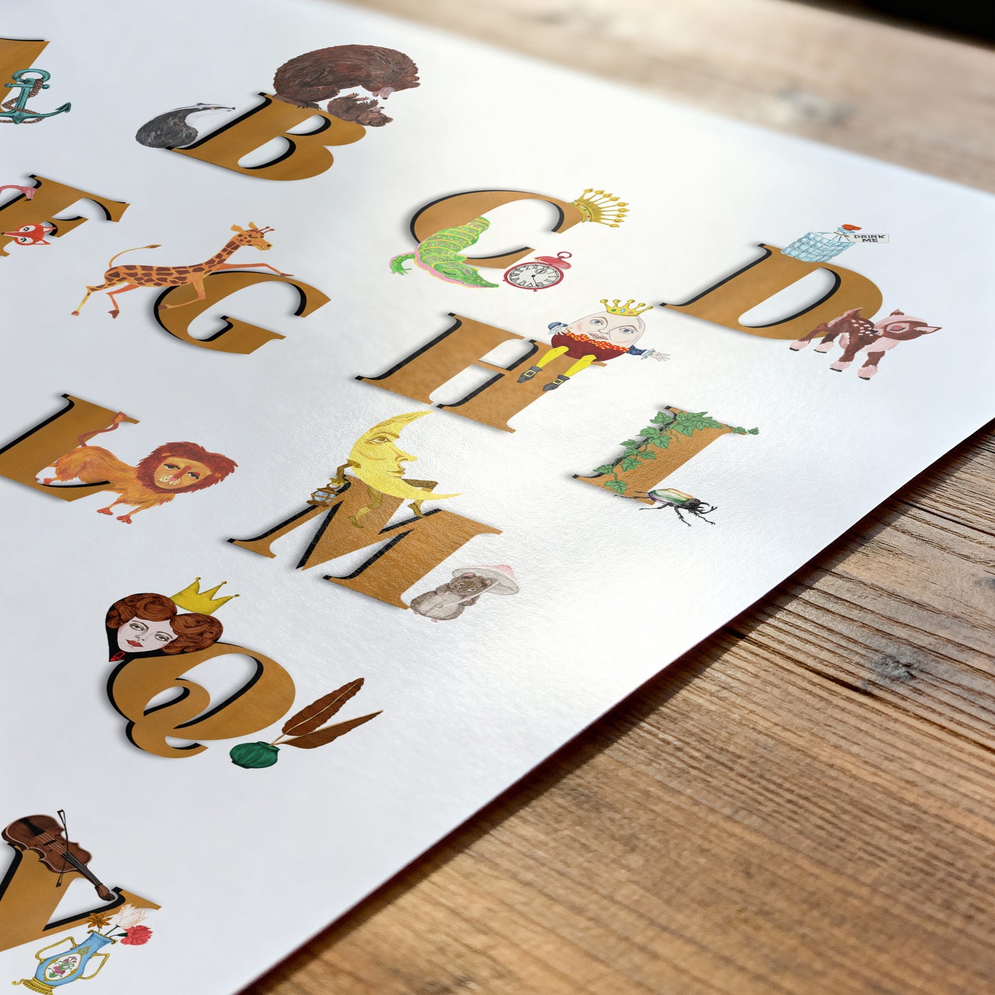 Vintage Style Alphabet Print