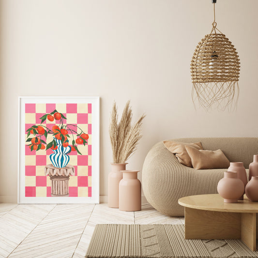 Mediterranean Vase of Oranges Print