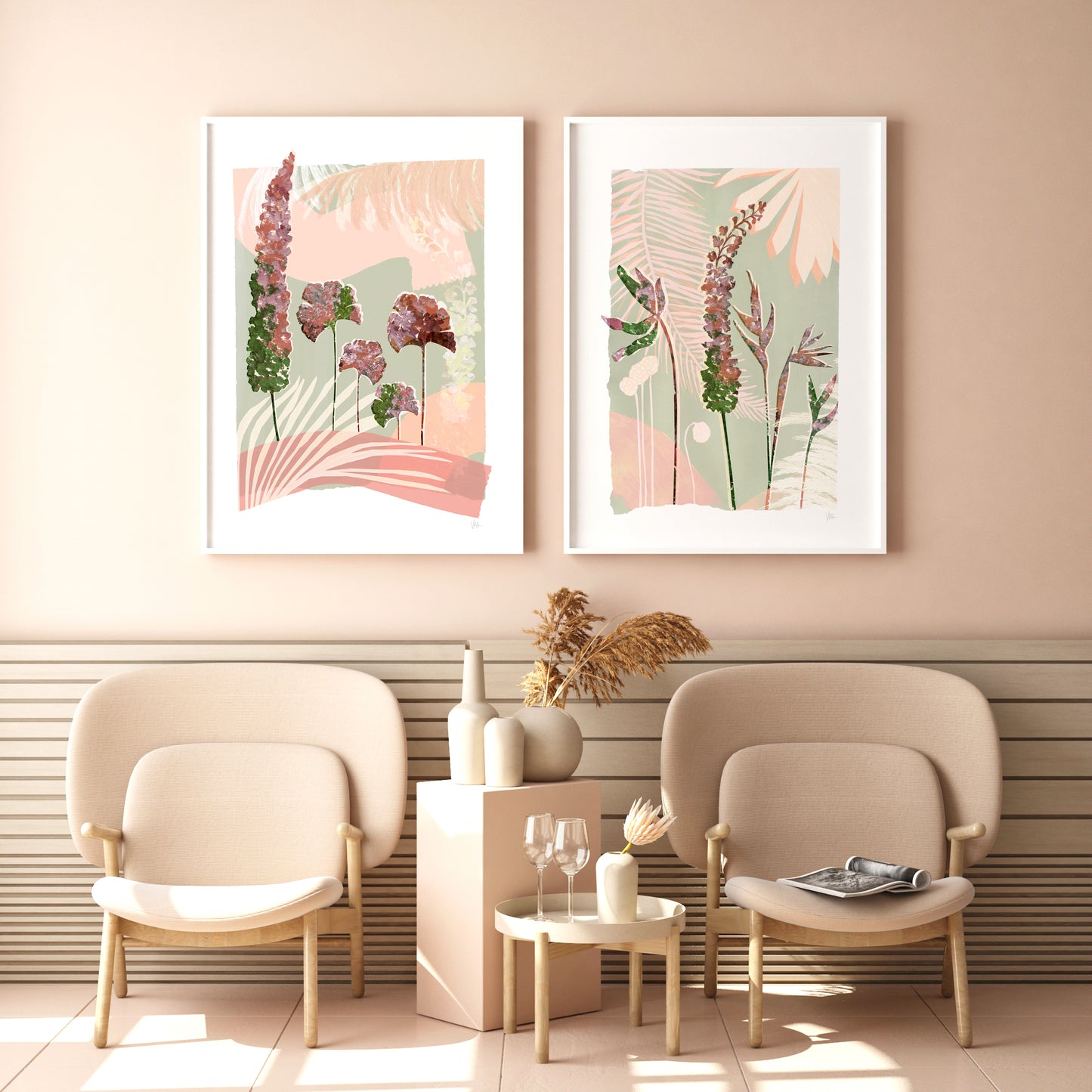 Serene Botanical Print Set