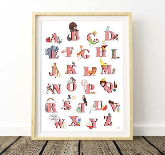 Vintage Style Alphabet Print