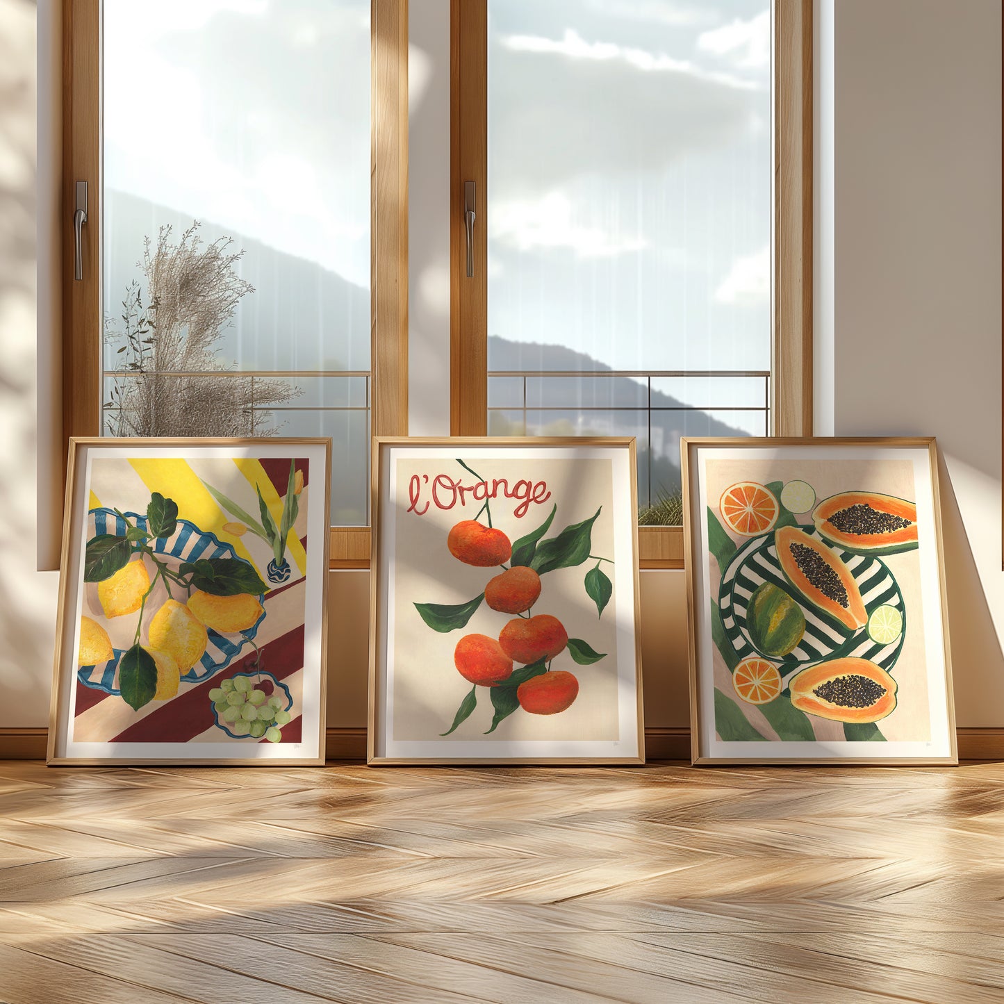 Rustic Fruit Wall Art Set