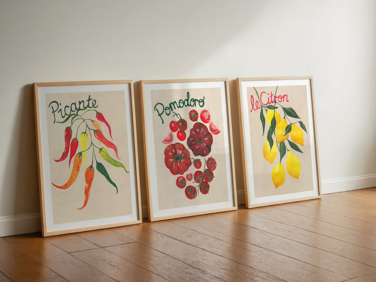 Rustic Fruit Wall Art Set