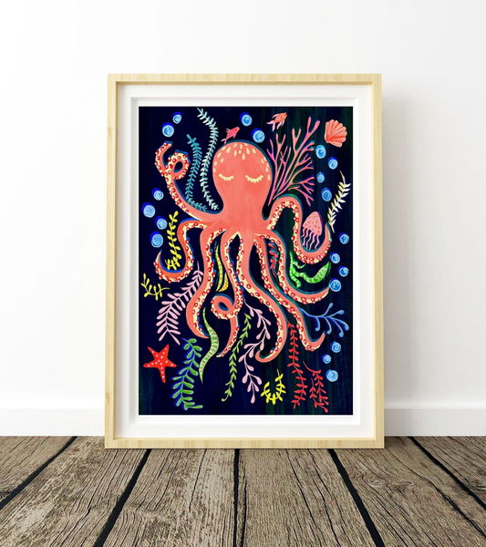Octopus Ocean Art Print