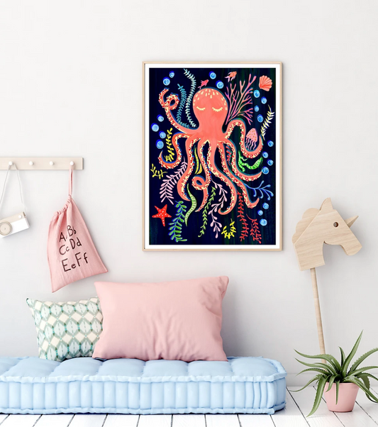 Octopus Ocean Art Print