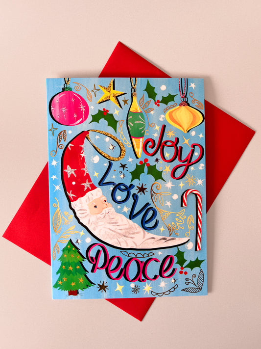 Joy Love Peace Christmas Card