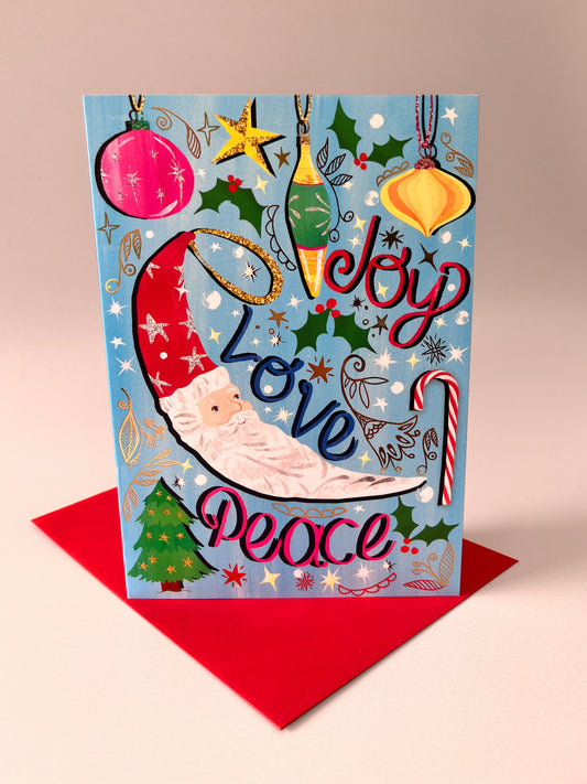 Joy Love Peace Christmas Card
