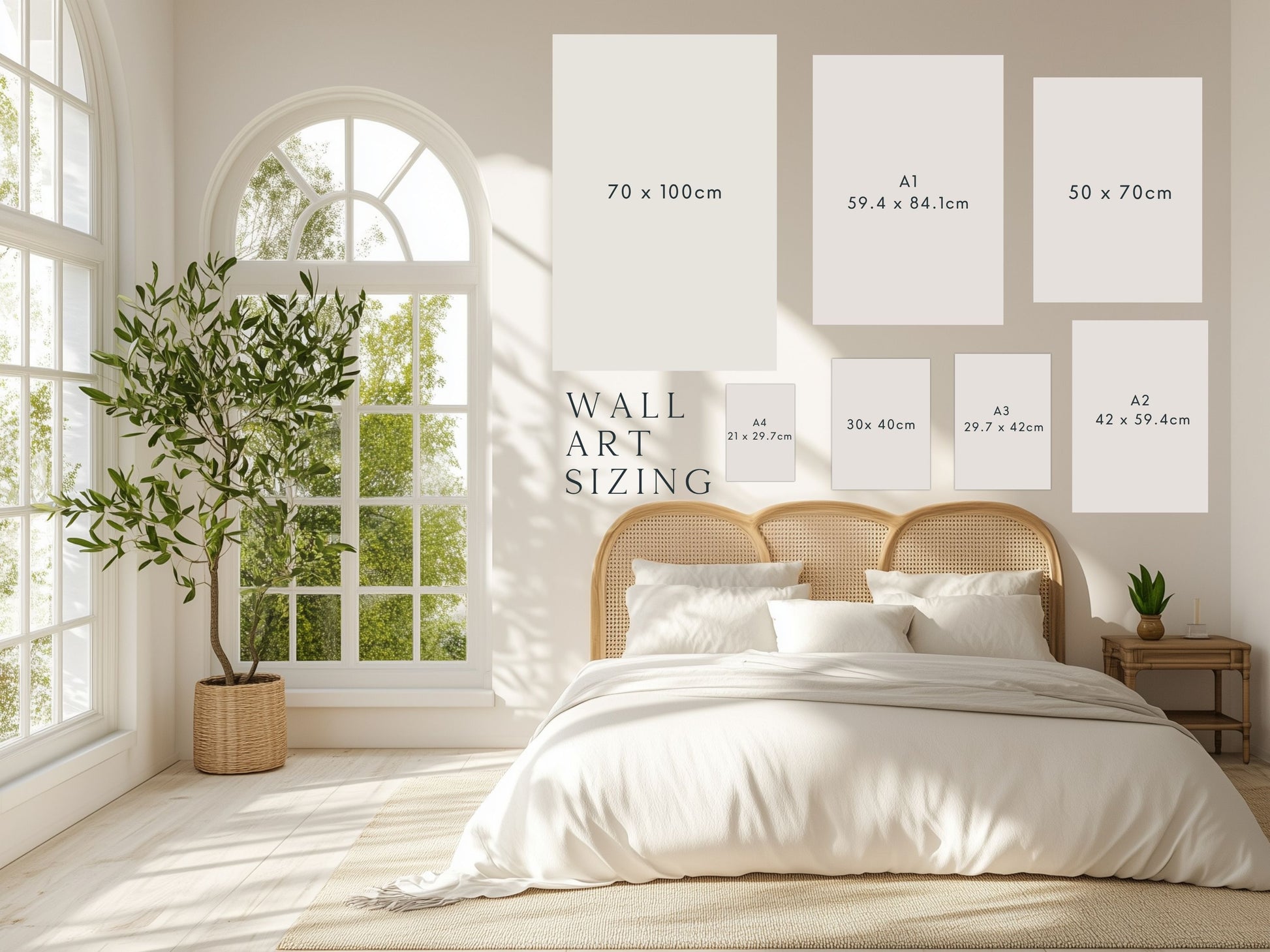 Wall Art Size guide showing art print proportions