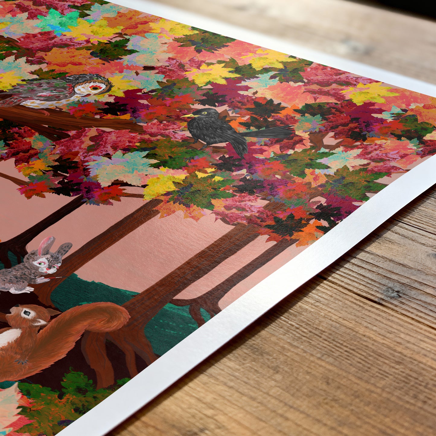 Colorful children's puzzle with animals on a wooden surface