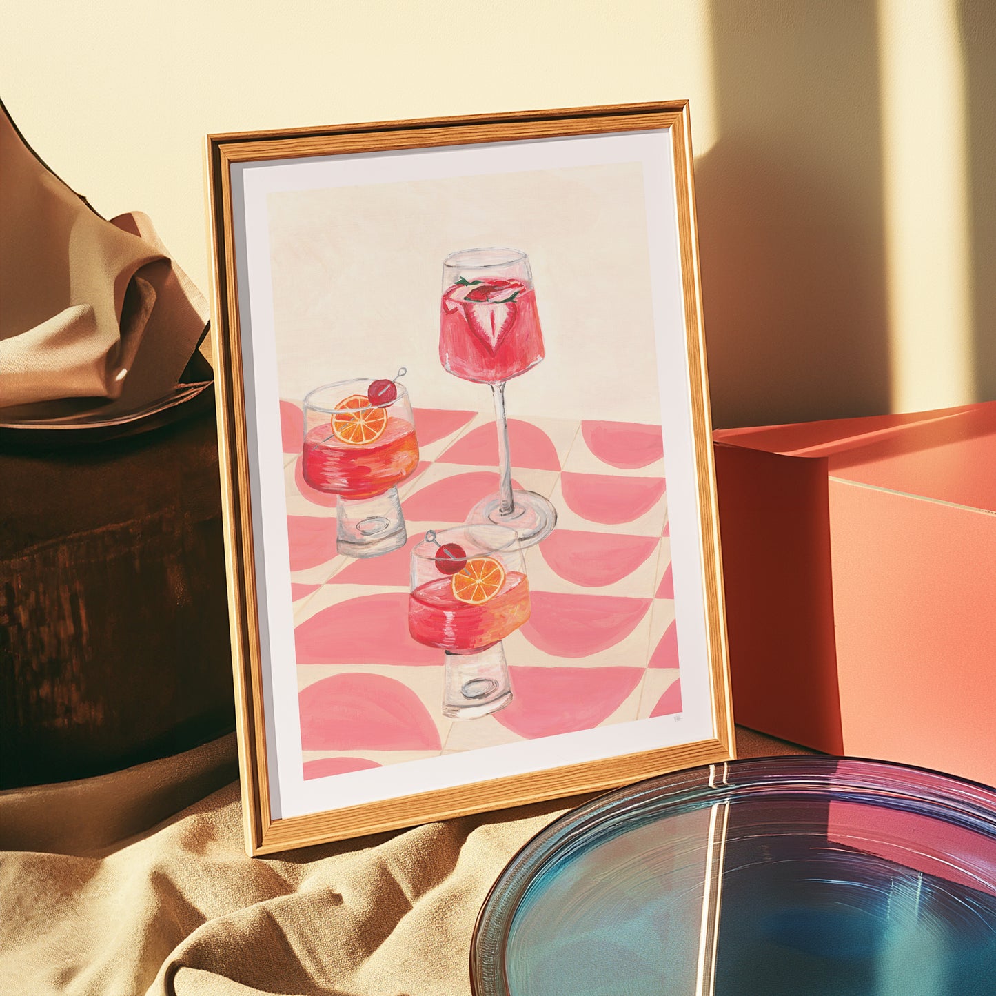 Pink Campari Cocktails Print