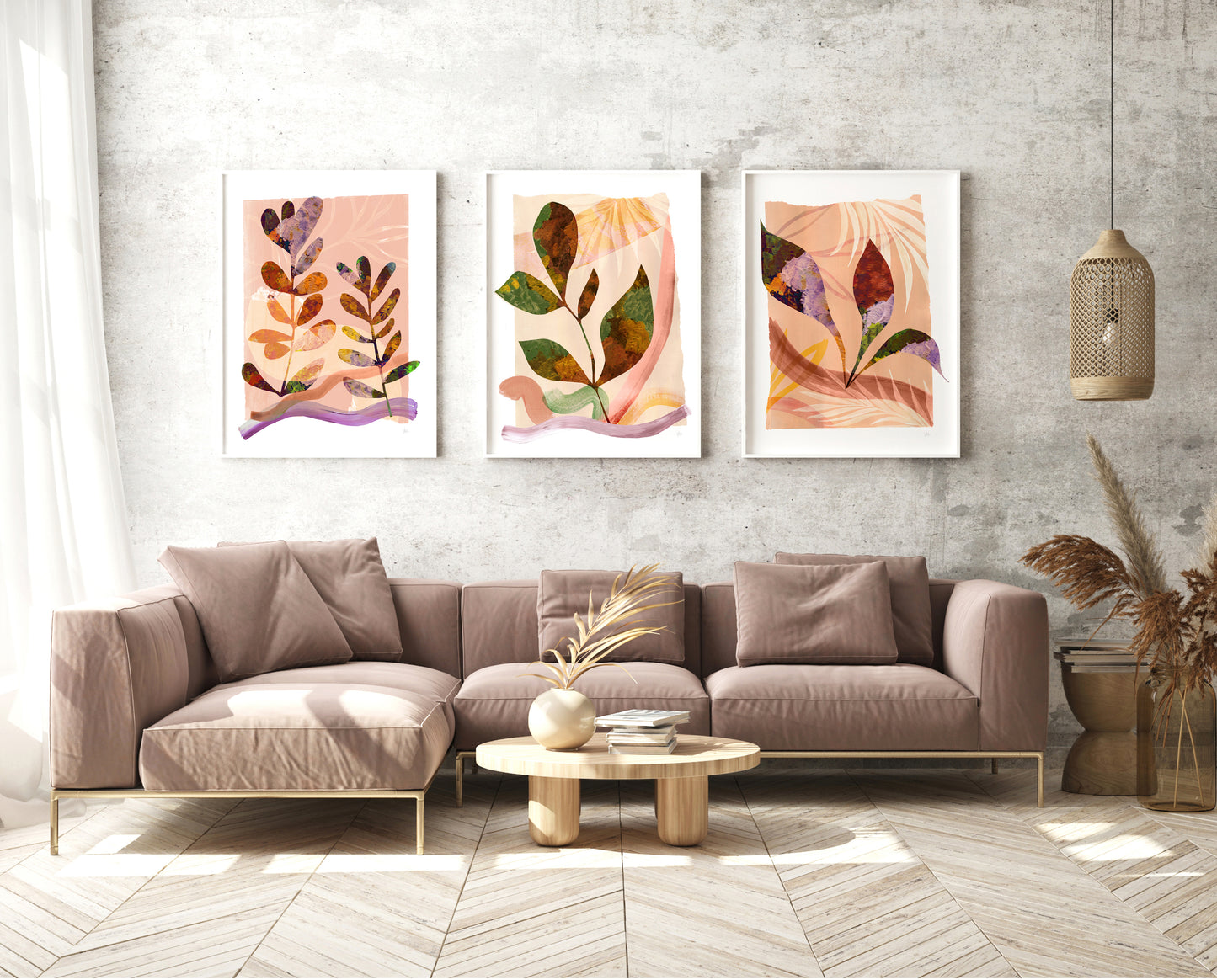Warm Tone Botanical Print Set