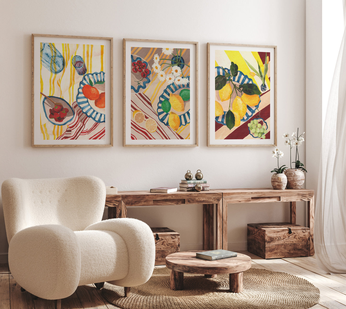 Fruit Still Life Kitchen Wall Art Set