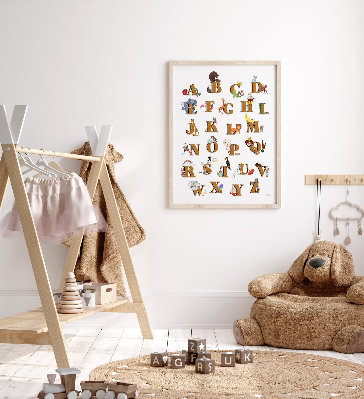 Vintage Style Alphabet Print