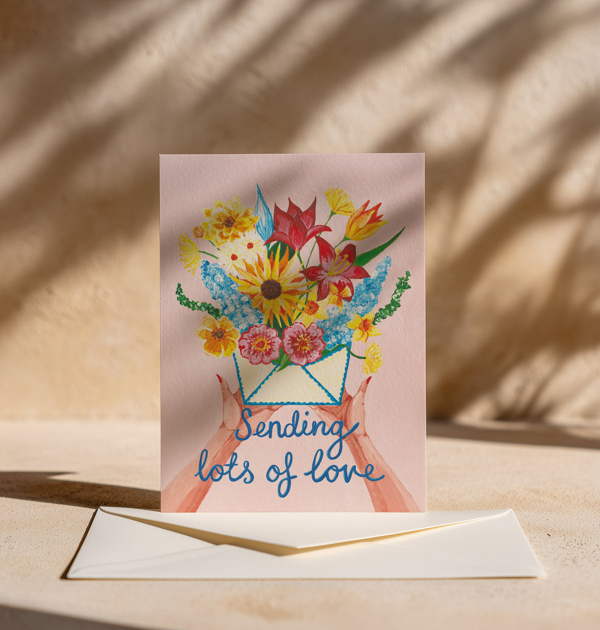 Sending Lots of Love Floral Greeting Card