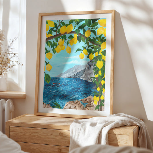 Lemon Sea View Print