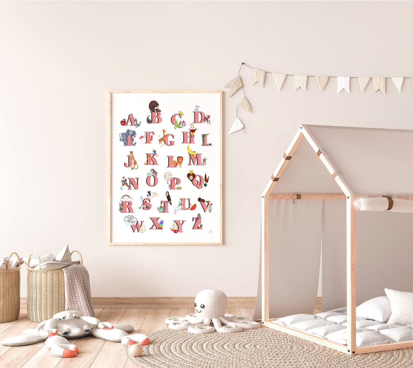 Vintage Style Alphabet Print