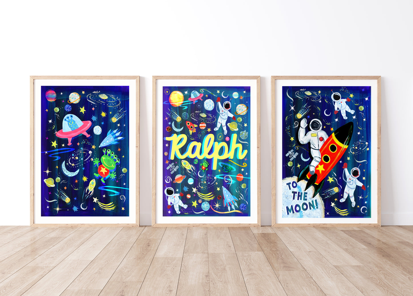 Space Name Print Set of 3
