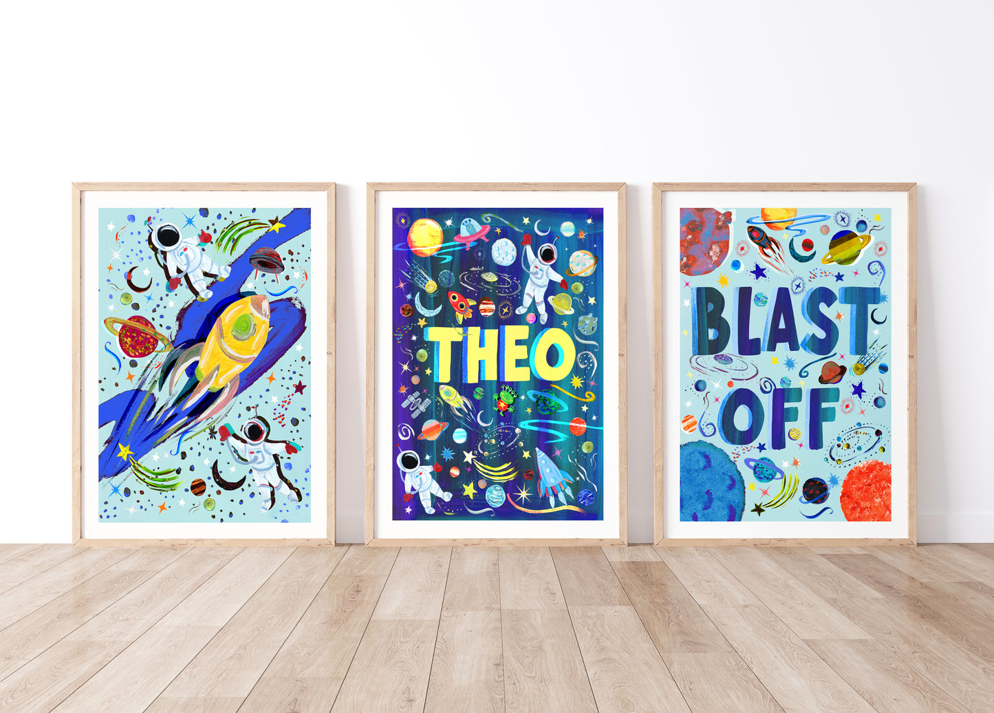 Space Name Print Set of 3