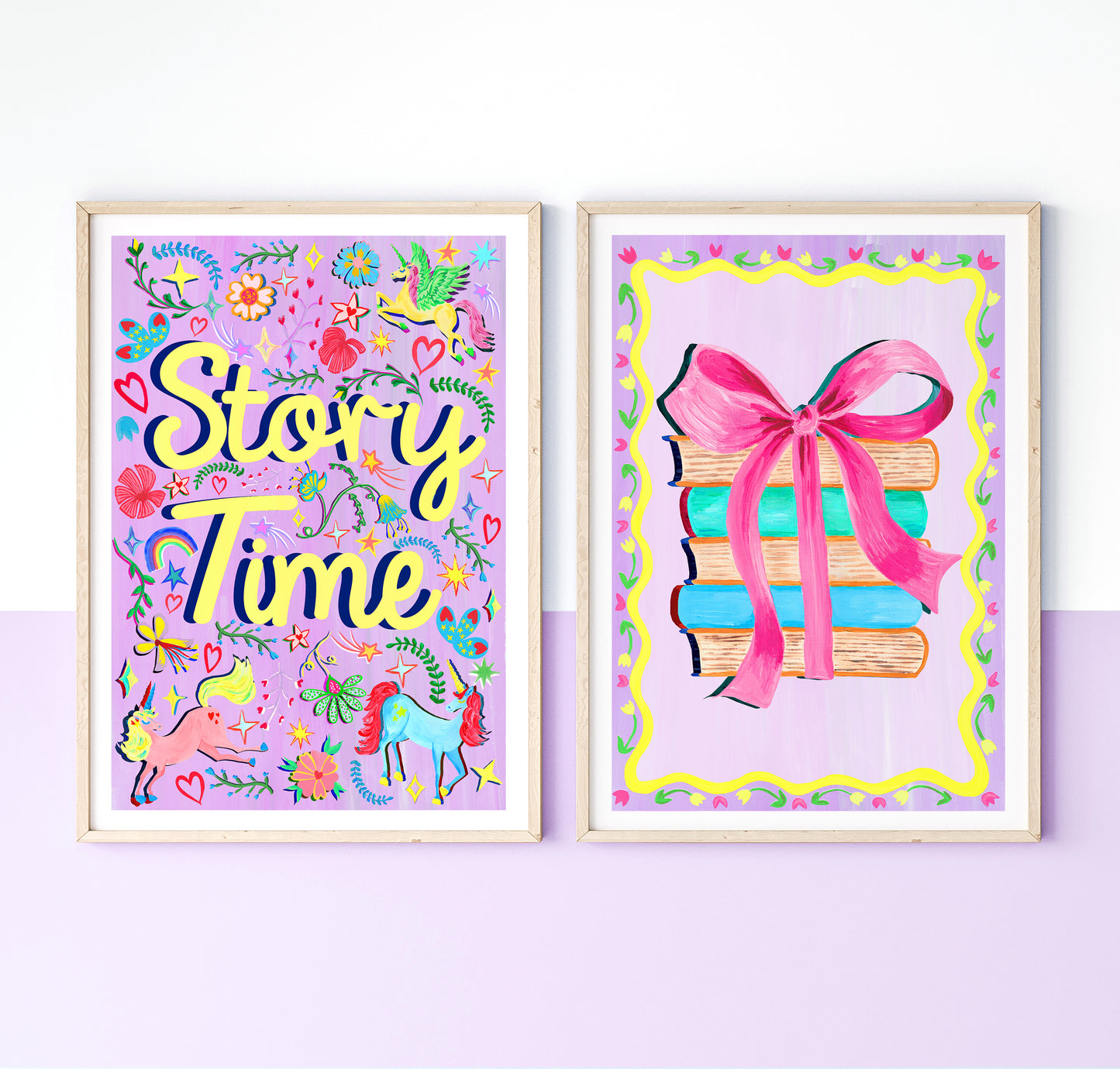 Books with Bow Wall Art
