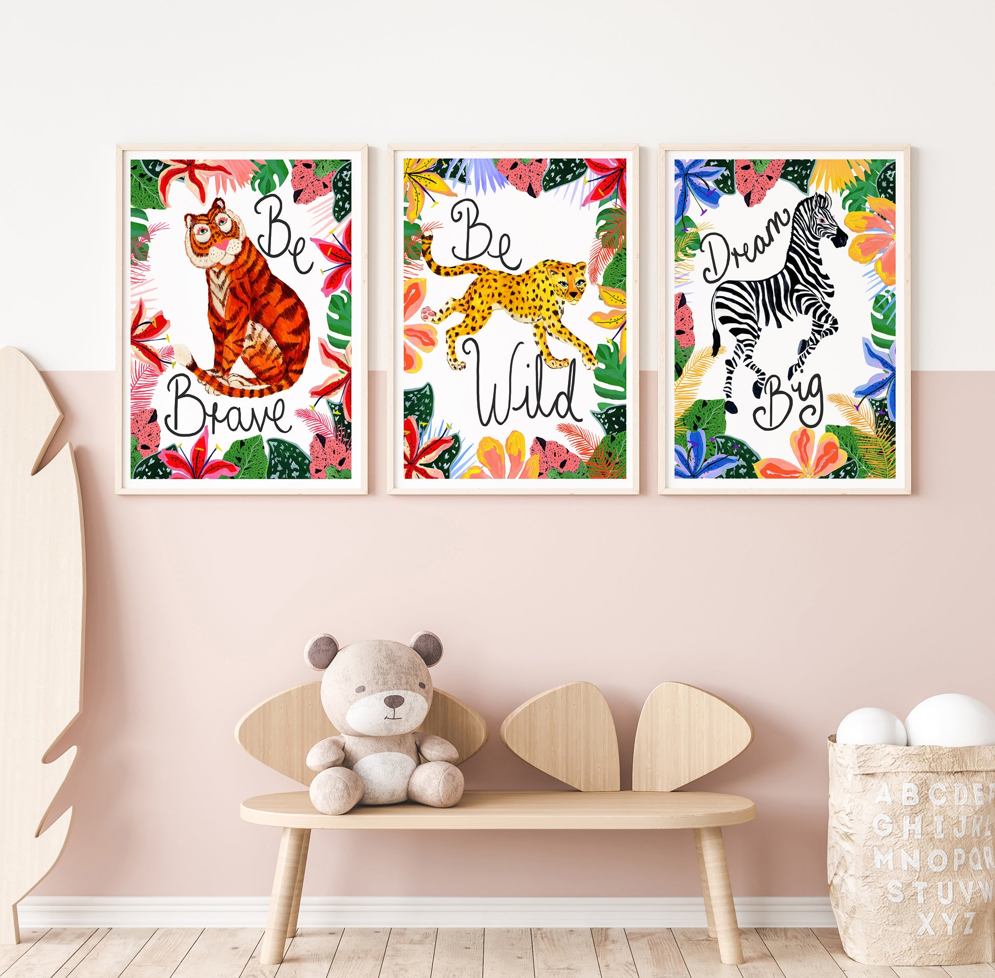 Colourful Safari Animal Nursery Prints